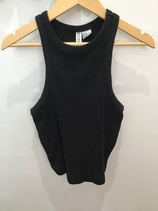Black crop and ribbed tank - adult XS