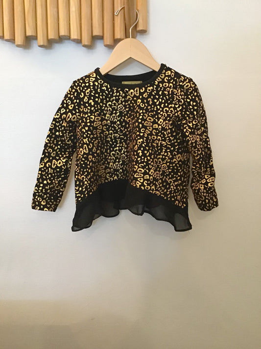 Gold animal print pullover 2y