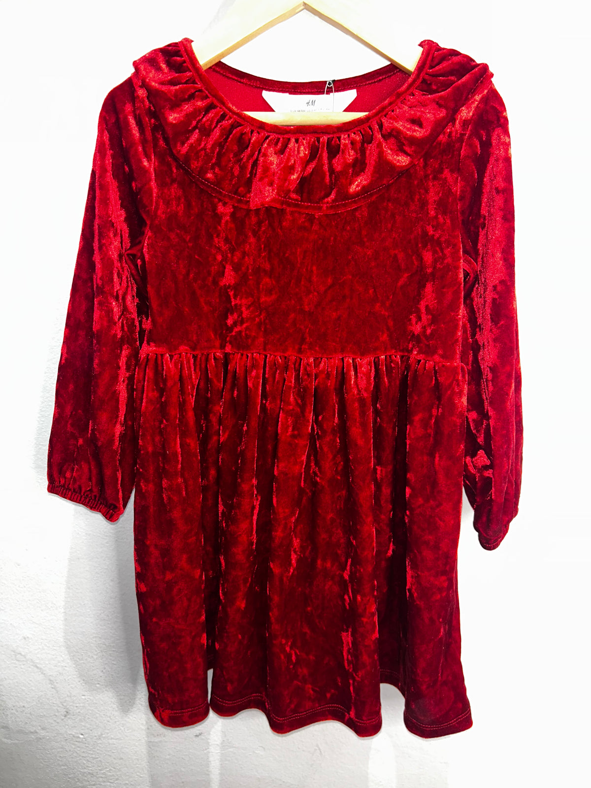 Classic red velvet dress 2-4y