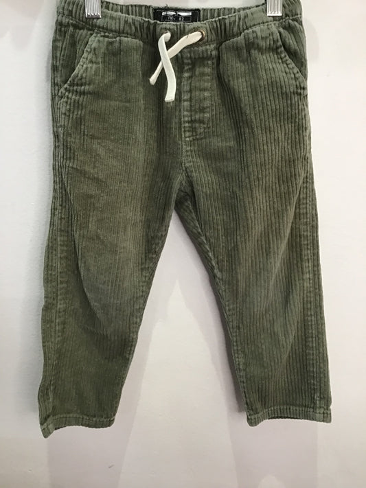 Green relaxed corduroys 2-3y