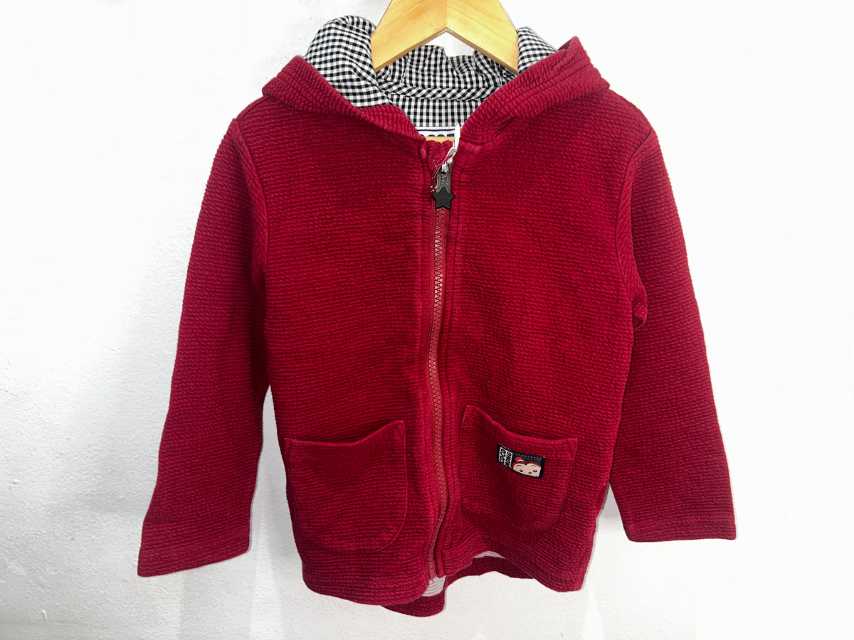 Maroon textured sweatshirt 3y