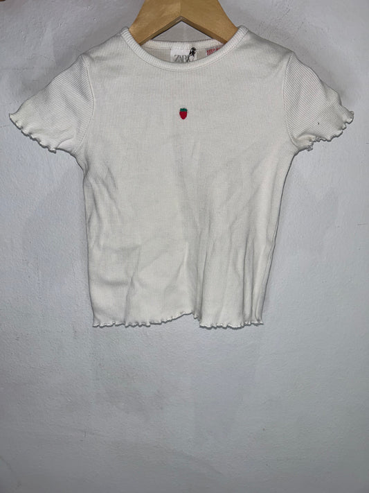 Strawberry print ribbed tee 2-3y