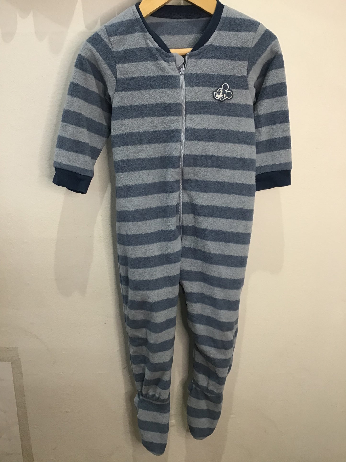 Blue fleece Mickey sleeper 12-18m