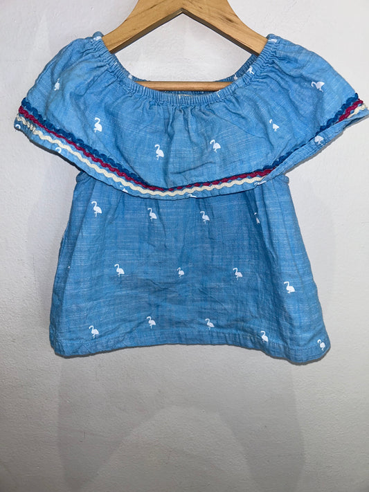 Hatley flamingos blouse 4y