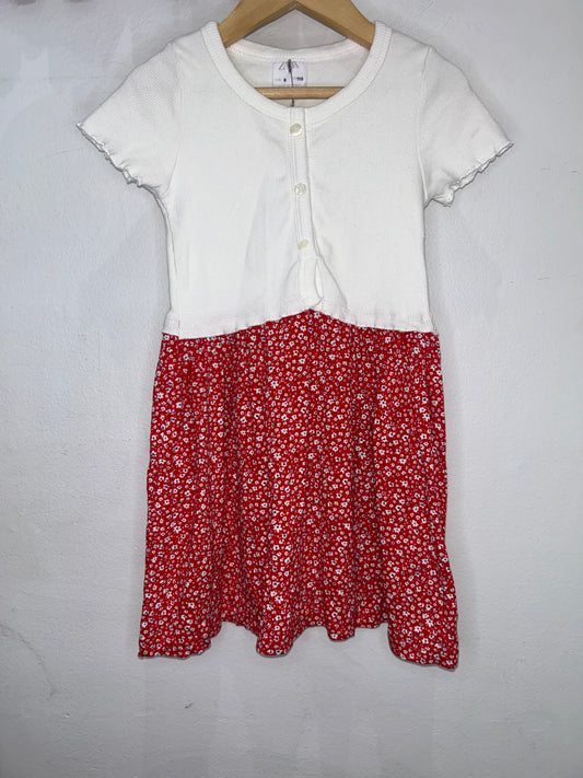 Red flowers bottom dress 6y