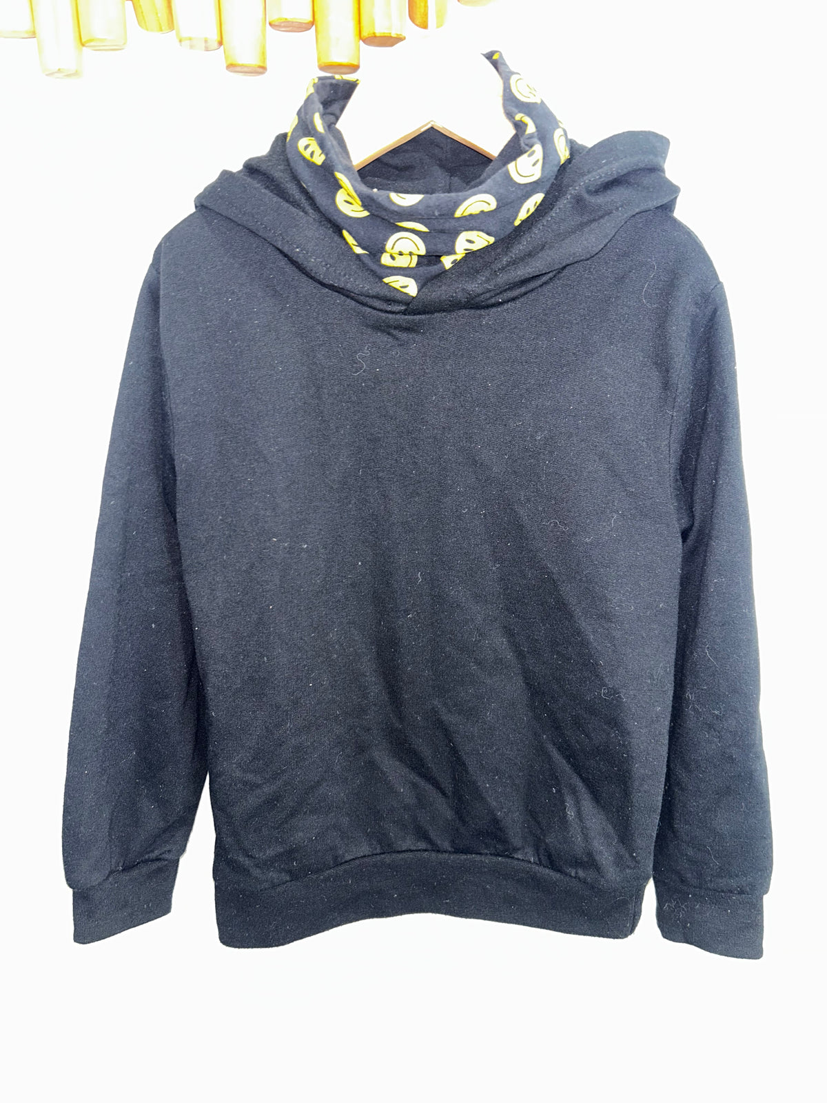 Black high neck hoodie 6y