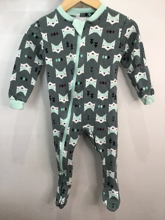 Sleeper Zippyjamz teal foxes 6-9m
