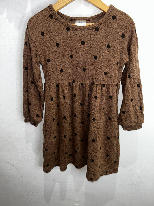 Brown dots knit dress 3y