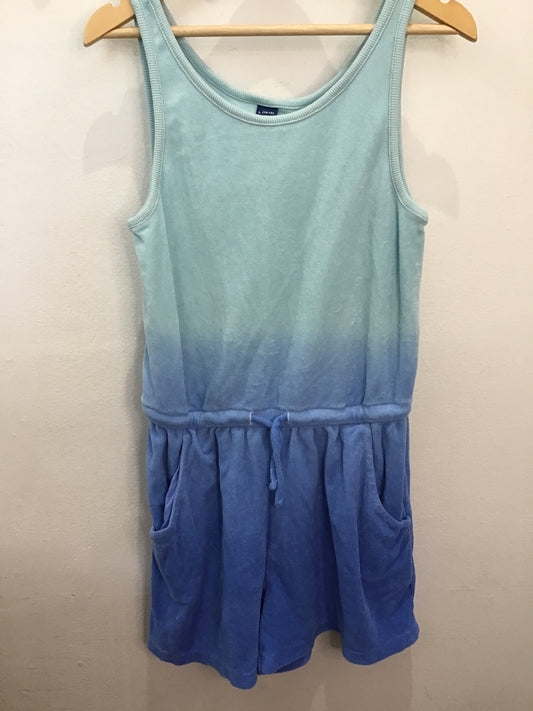 Romper blue shaded terry 10-12y
