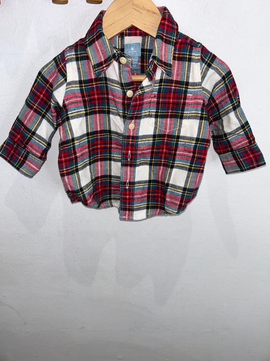 Plaid flannel shirt 3-6m