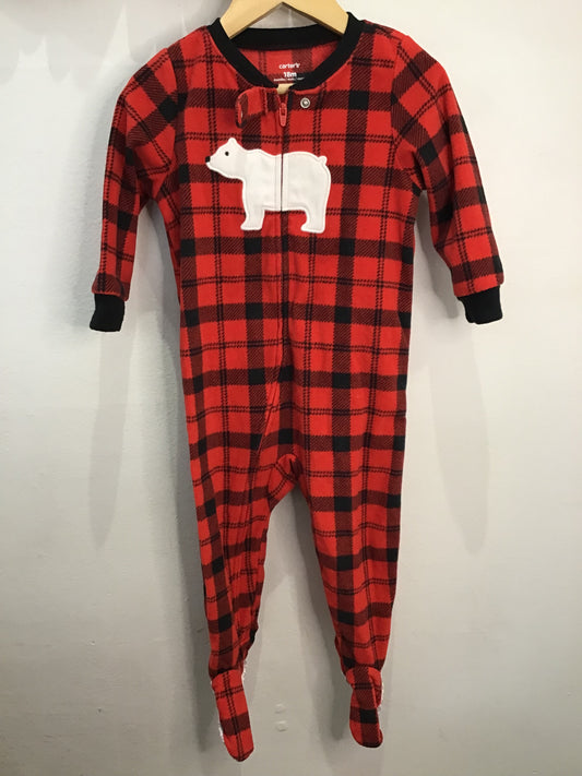 Polar bear buffalo fleece sleeper 18m