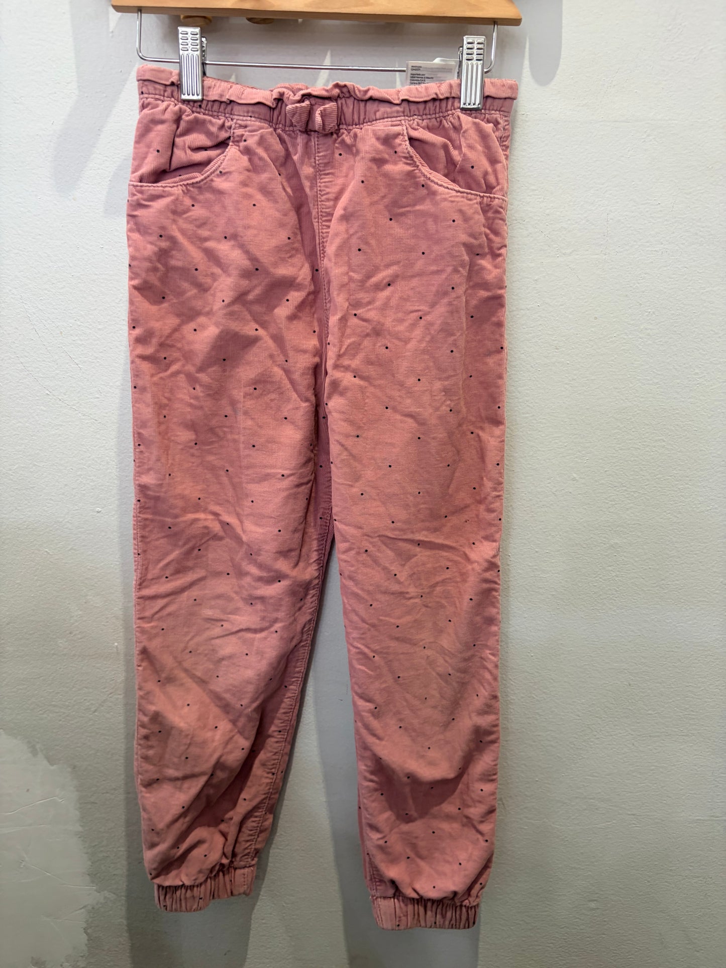 Pink soft corduroy joggers 8-9y