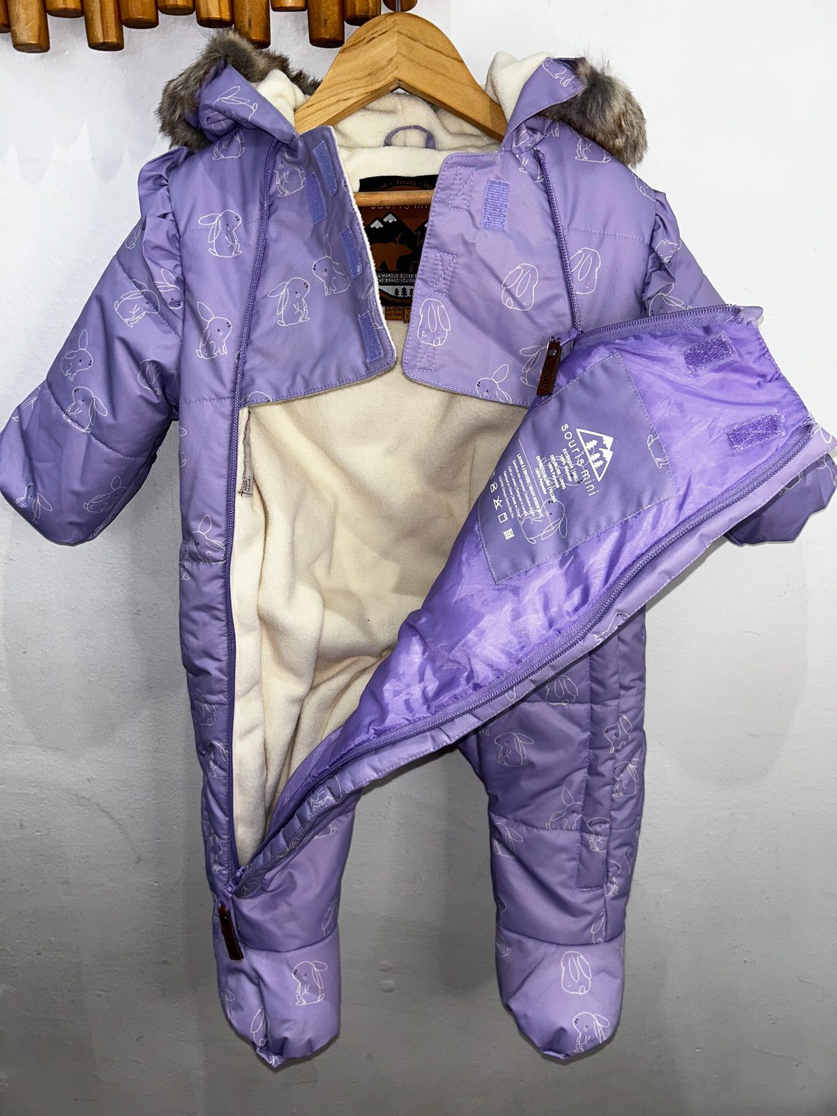 Souris Mini lavender snowsuit 6-12m