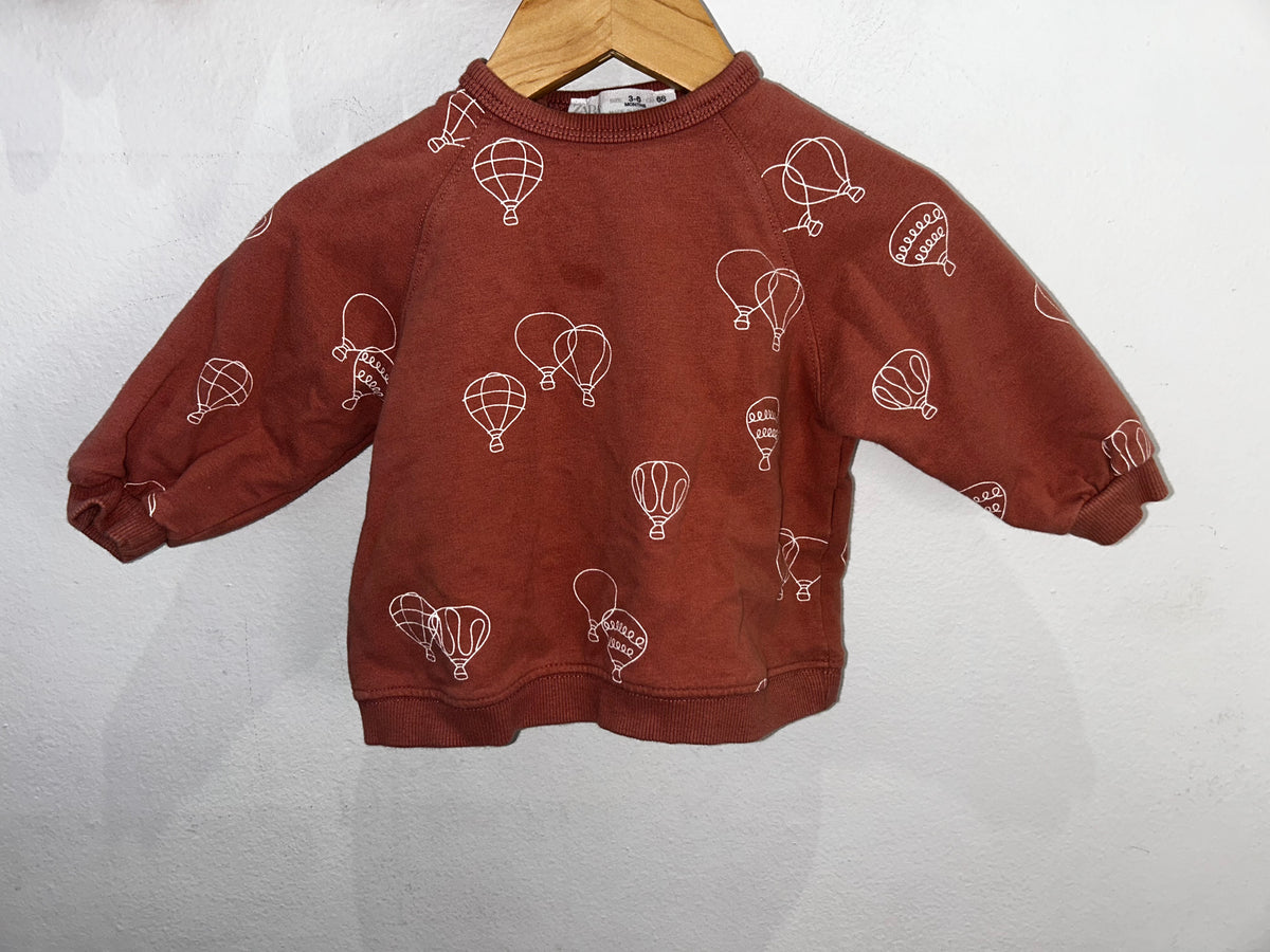Rose hot air balloon pullover 3-6m