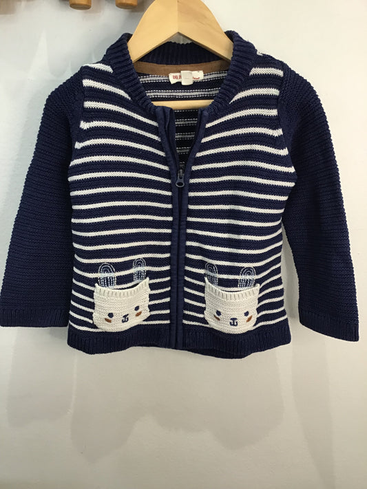 Sweater bunnies zip-up 24m