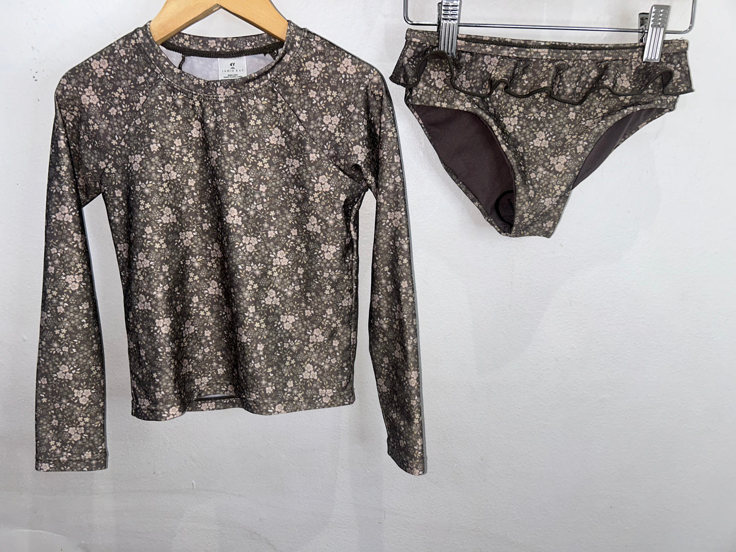 Jamie Kay dark floral swimset 4-5y
