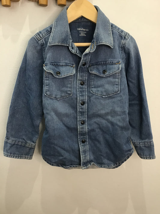 Stretchy lightwash denim shirt 4y
