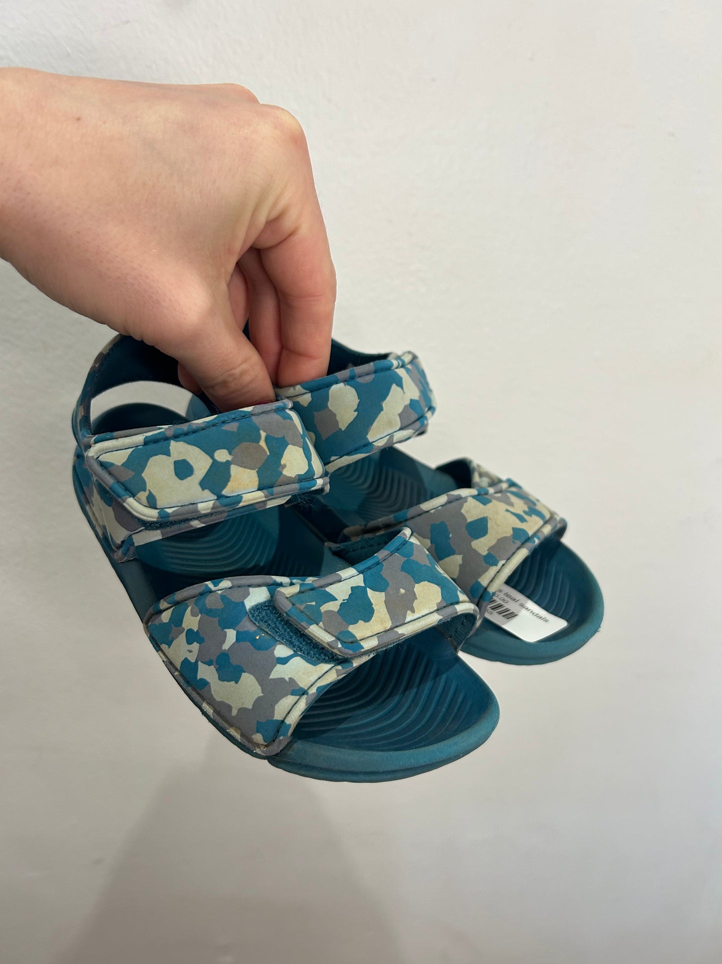 C13 Adidas teal sandals