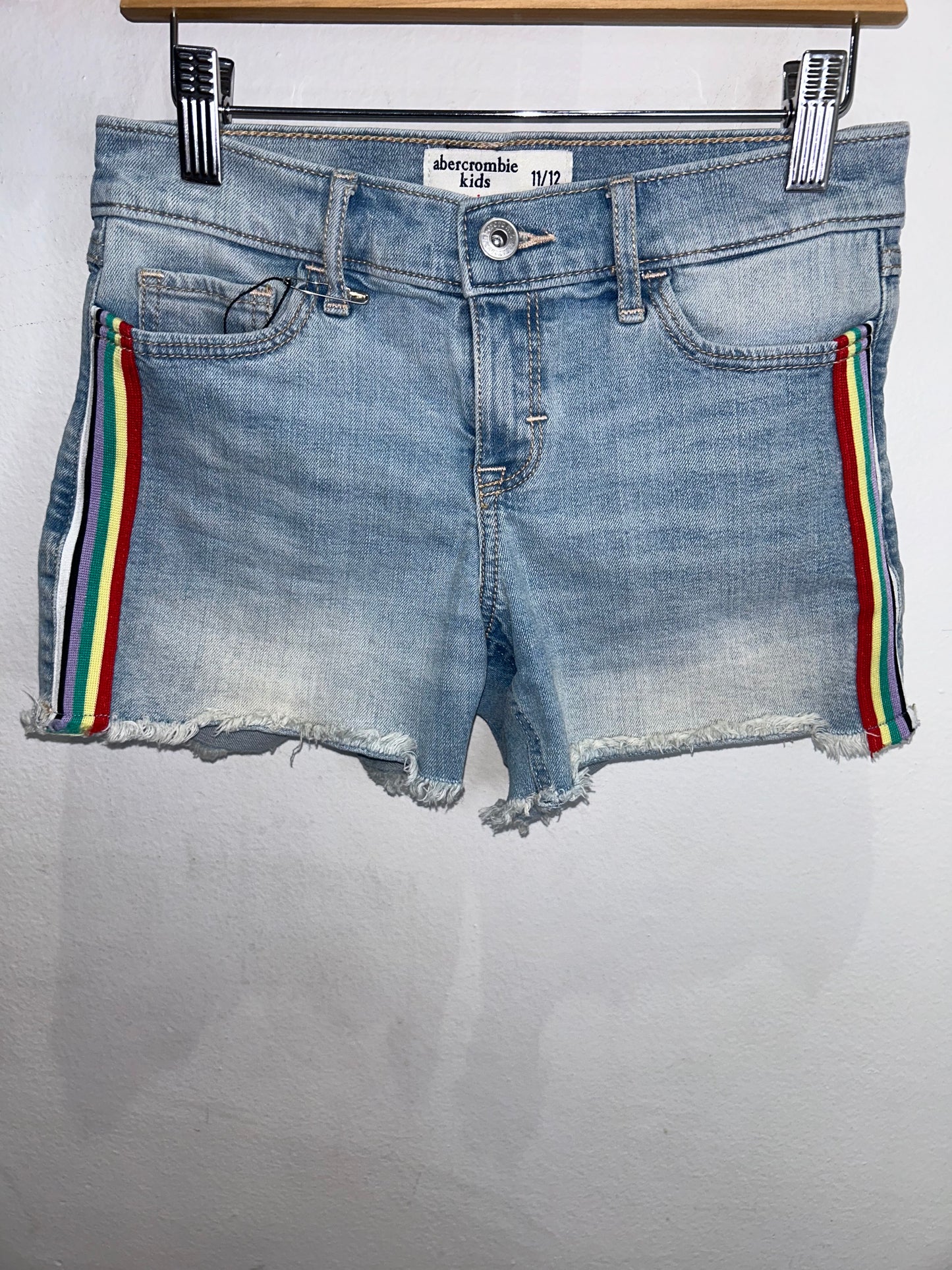 Denim shorts with rainbow detail 11-12y
