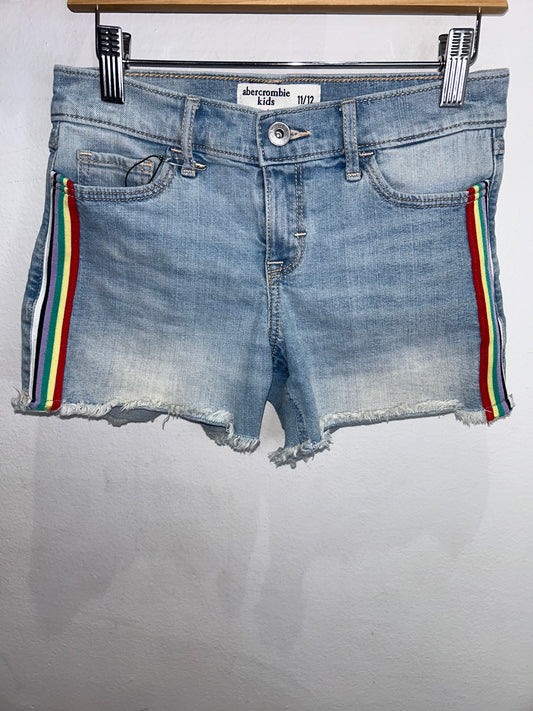 Denim shorts with rainbow detail 11-12y
