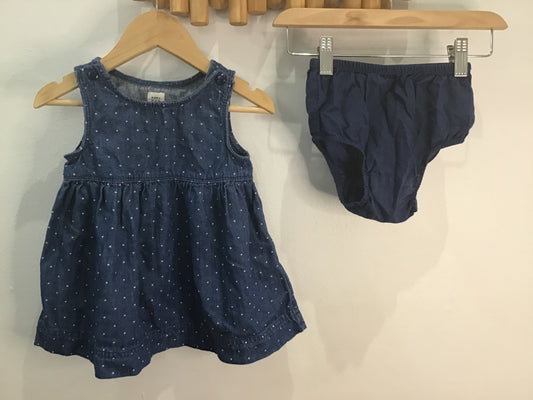 Dress dots denim 12-18m