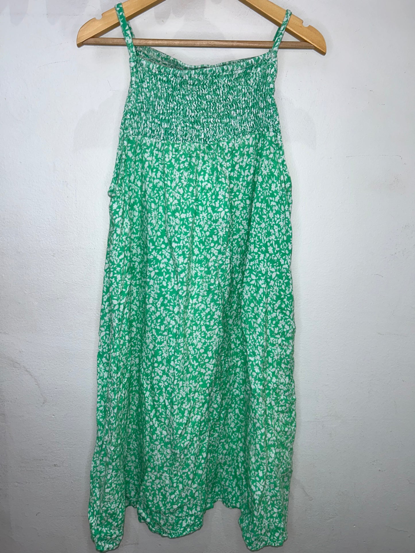 Green print dress 14y
