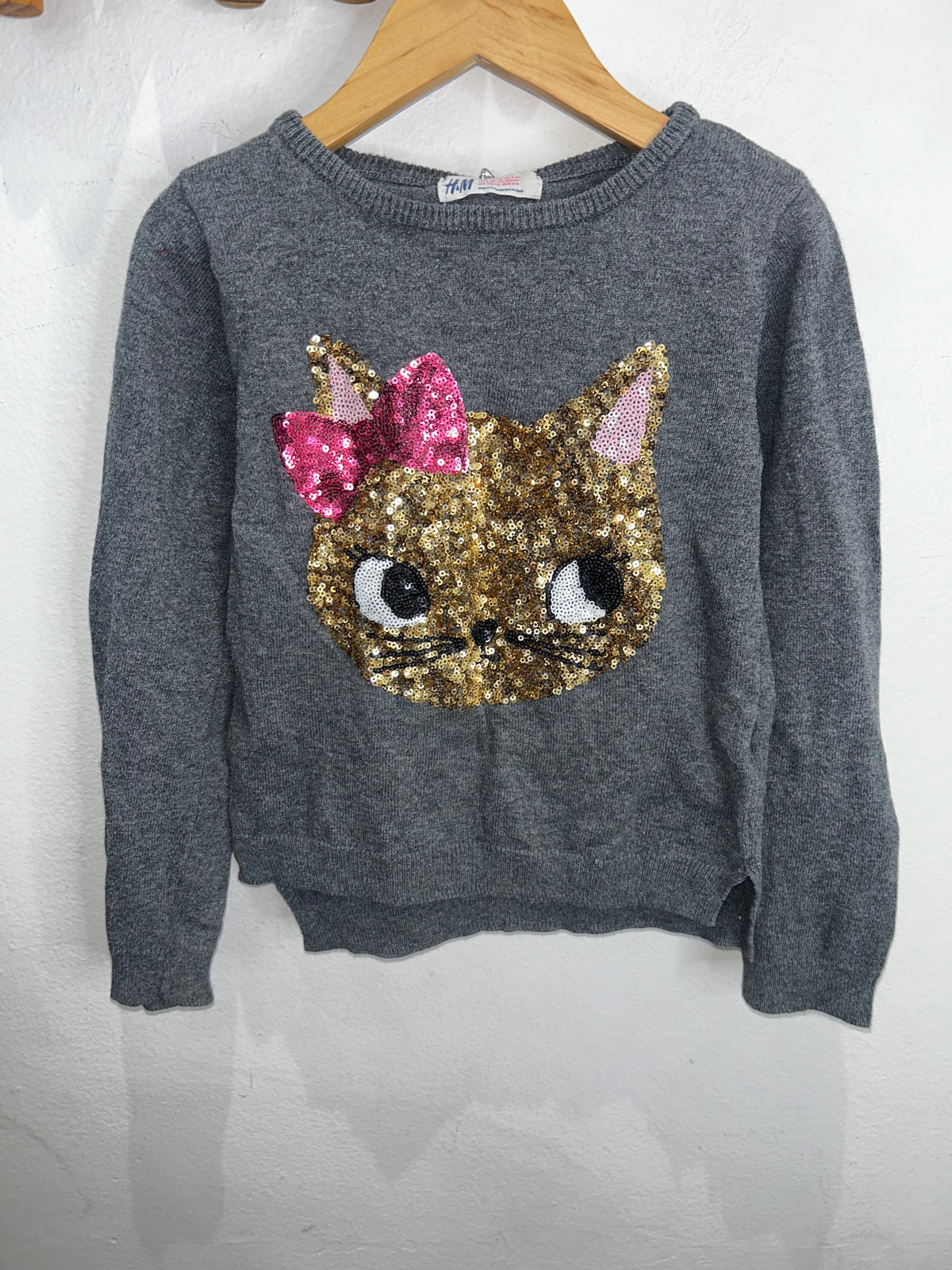 Sequin cat sweater 4-6y