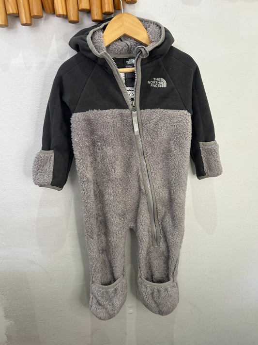 The North Face grey fleece bunting 6-12m