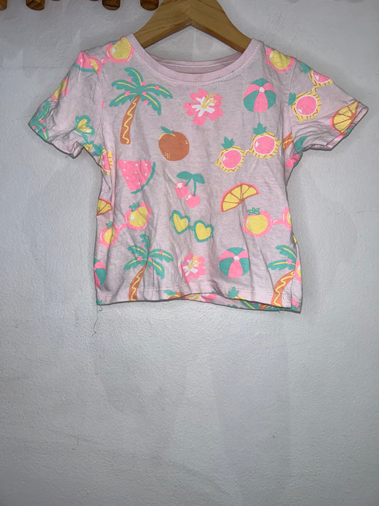 Summer motifs tee 2-3y