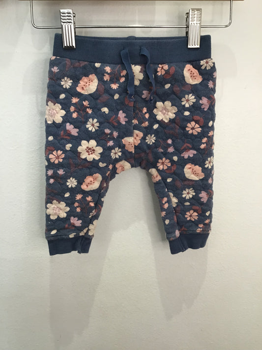 Quilt pants floral 3-6m
