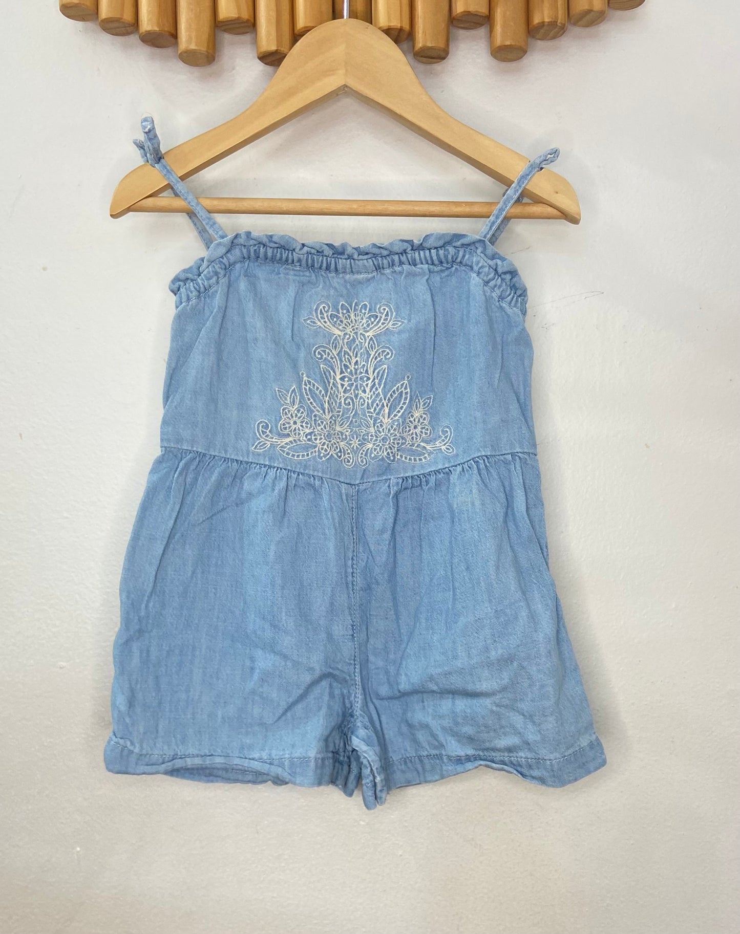 Embroider chambray romper 18-24m