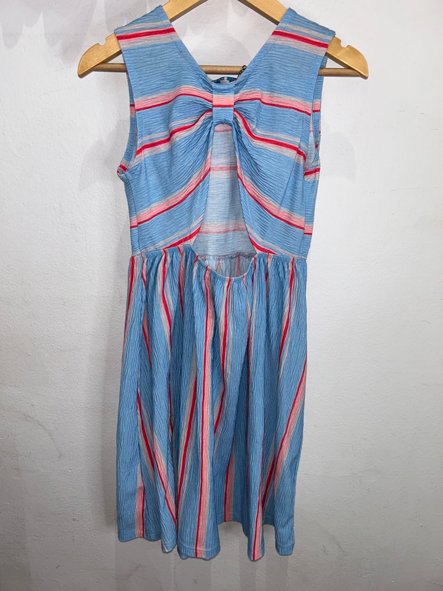Pink and red stripes dress 10y