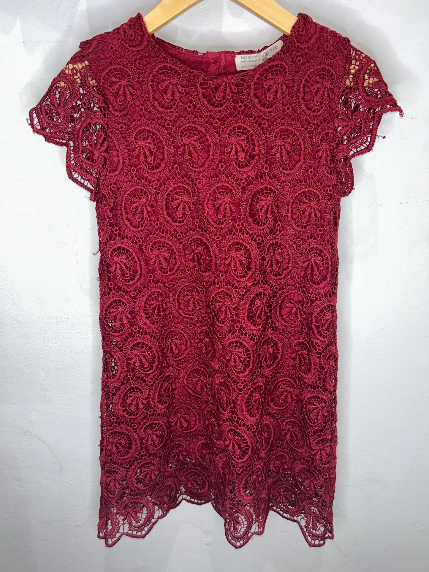 Cranberry Lace Dress 6-7y