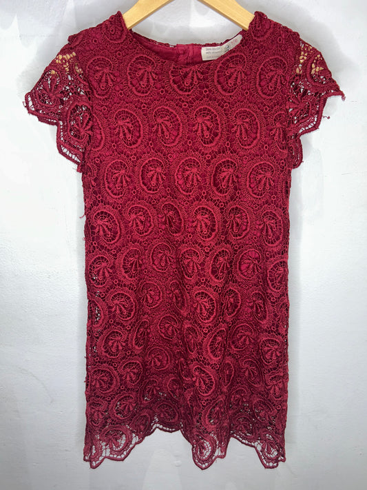 Cranberry Lace Dress 6-7y
