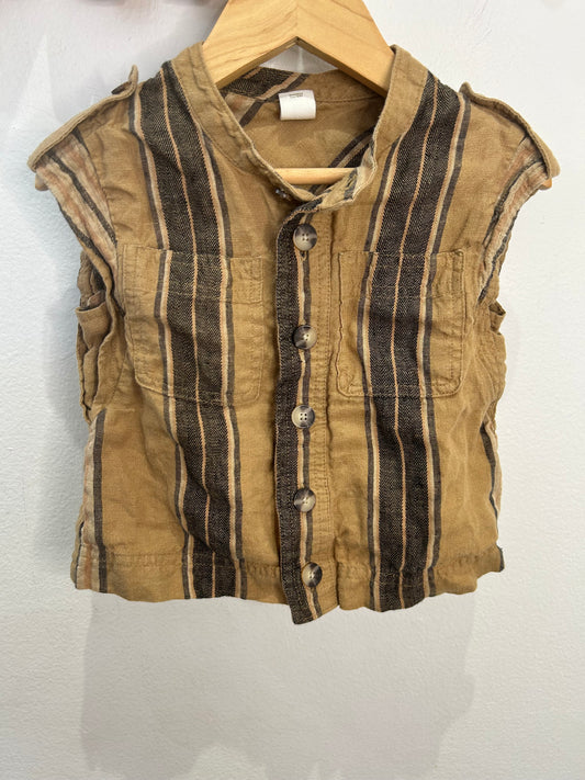 Brown linen tanktop shirt 3y