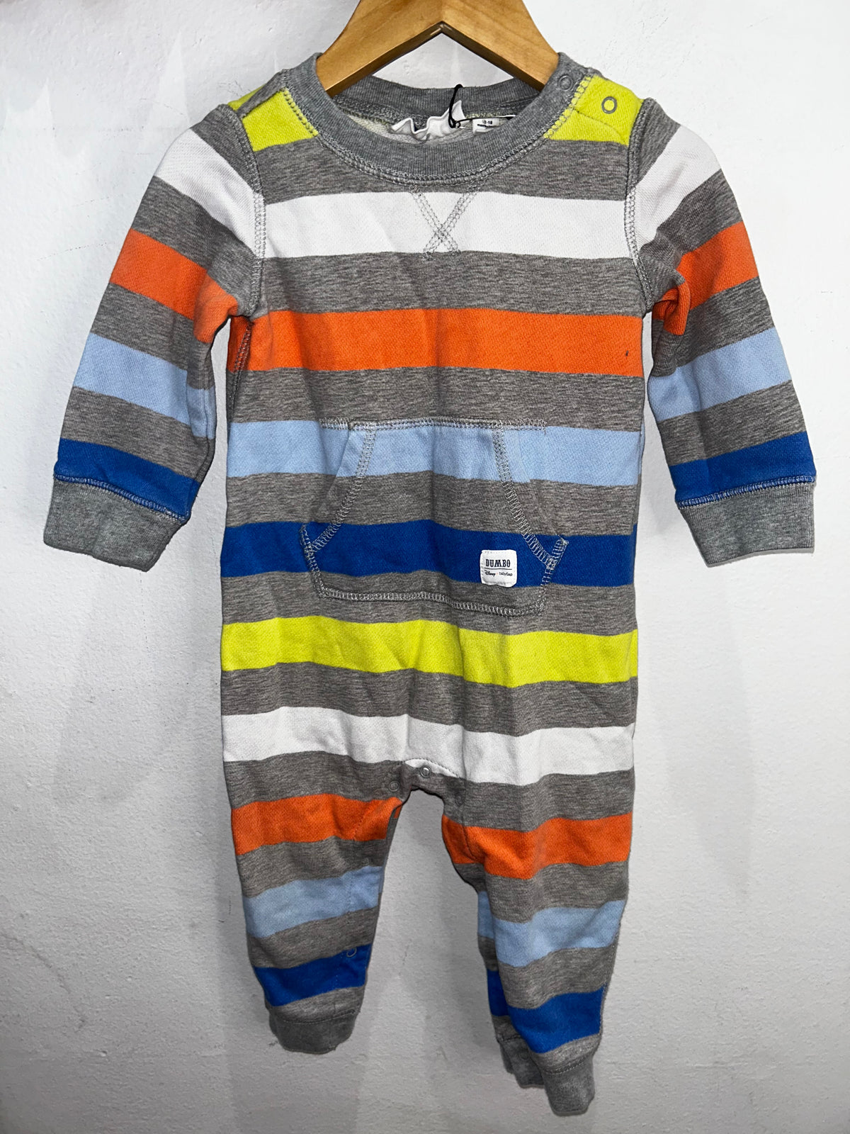 Dumbo stripes pullover romper 12-18m