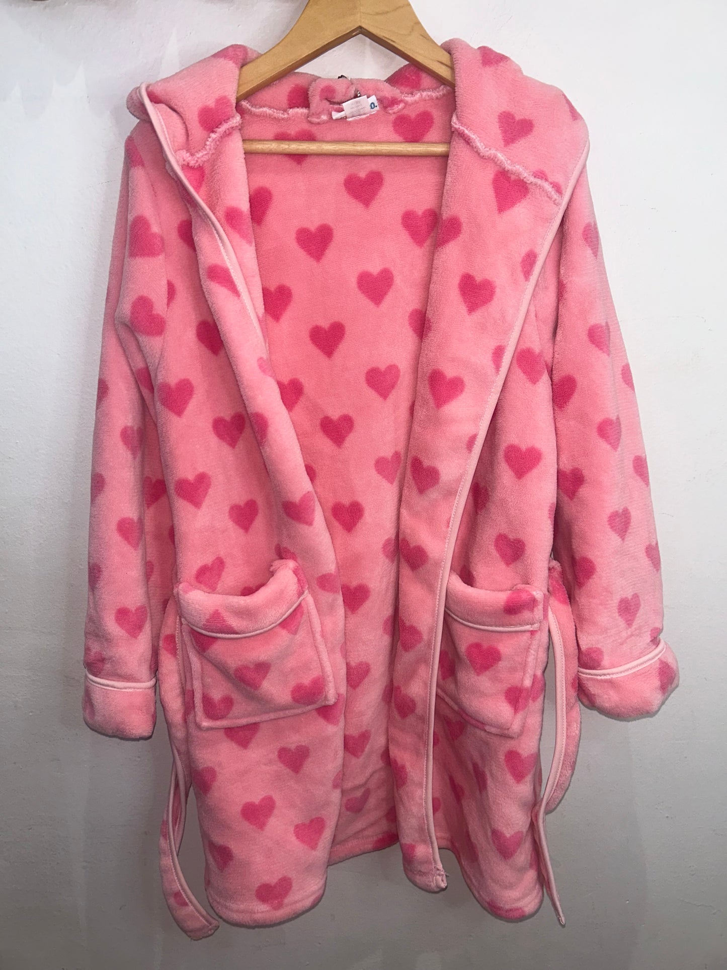Pink fleece robe 9-10y