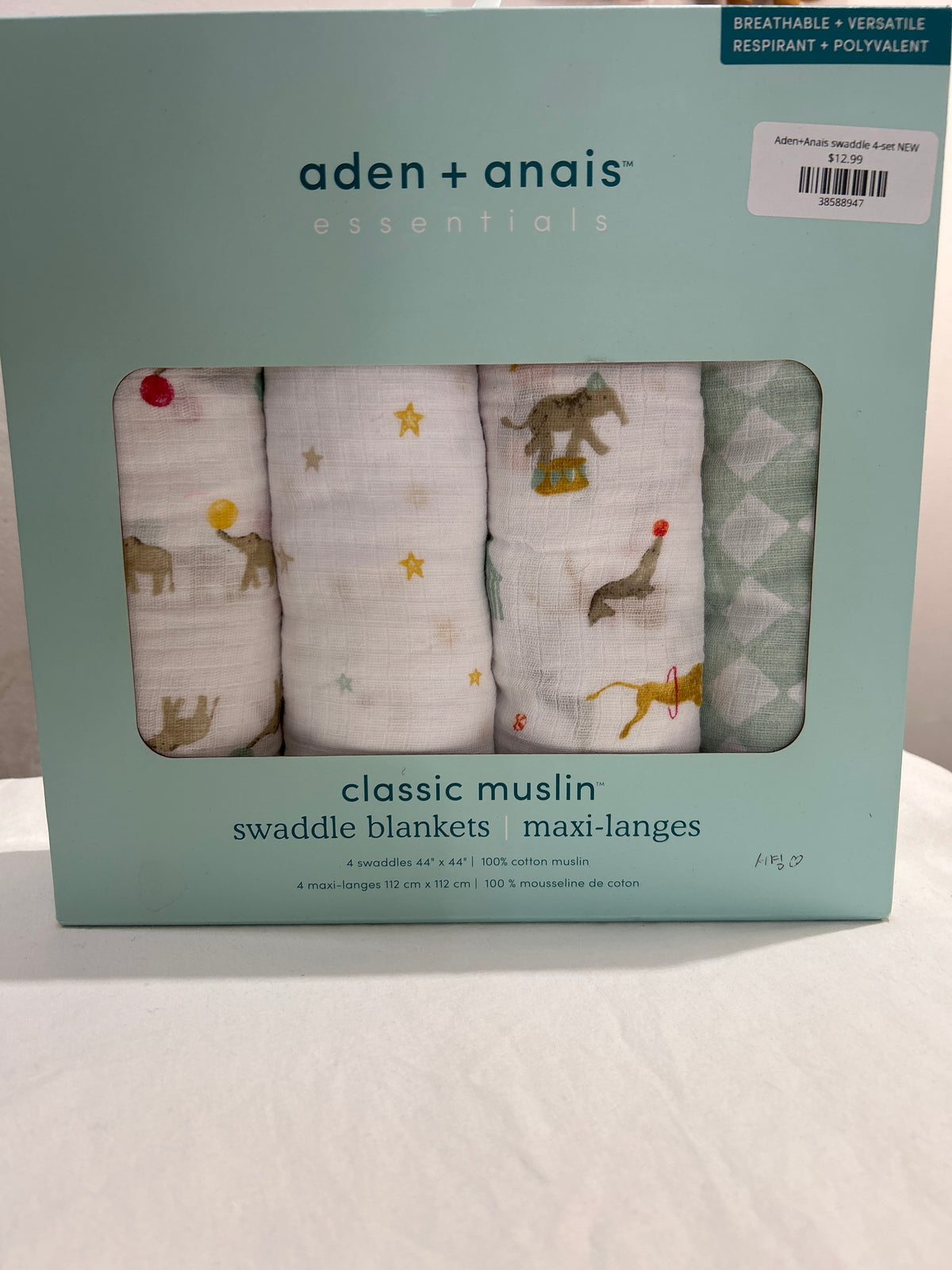Aden+Anais swaddle 4-set NEW