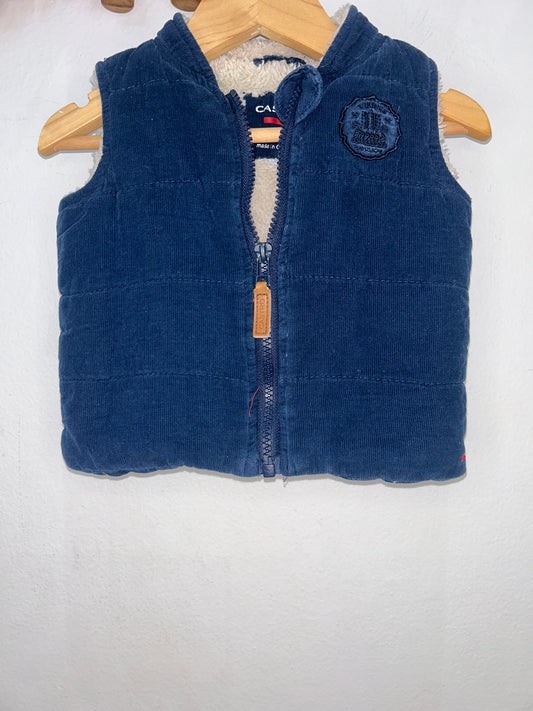 Blue corduroy vest 6-12m