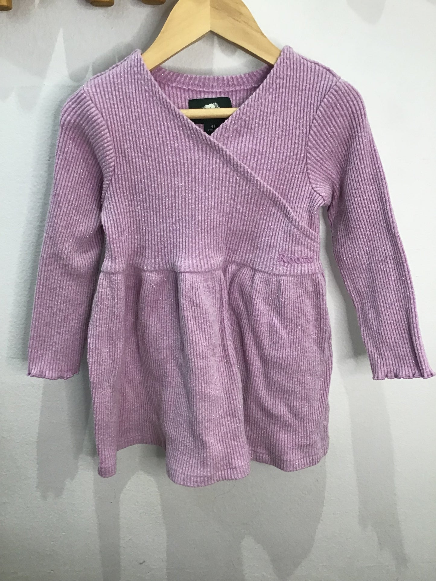 Roots purple sparkly dress 3-4y