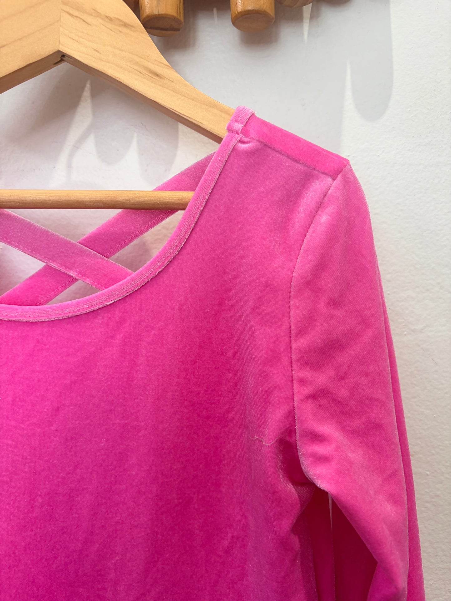 Pink velvet tulle dress 7-8y