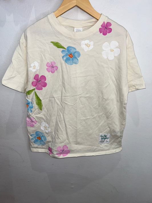 Soft flower print tee 11-12y