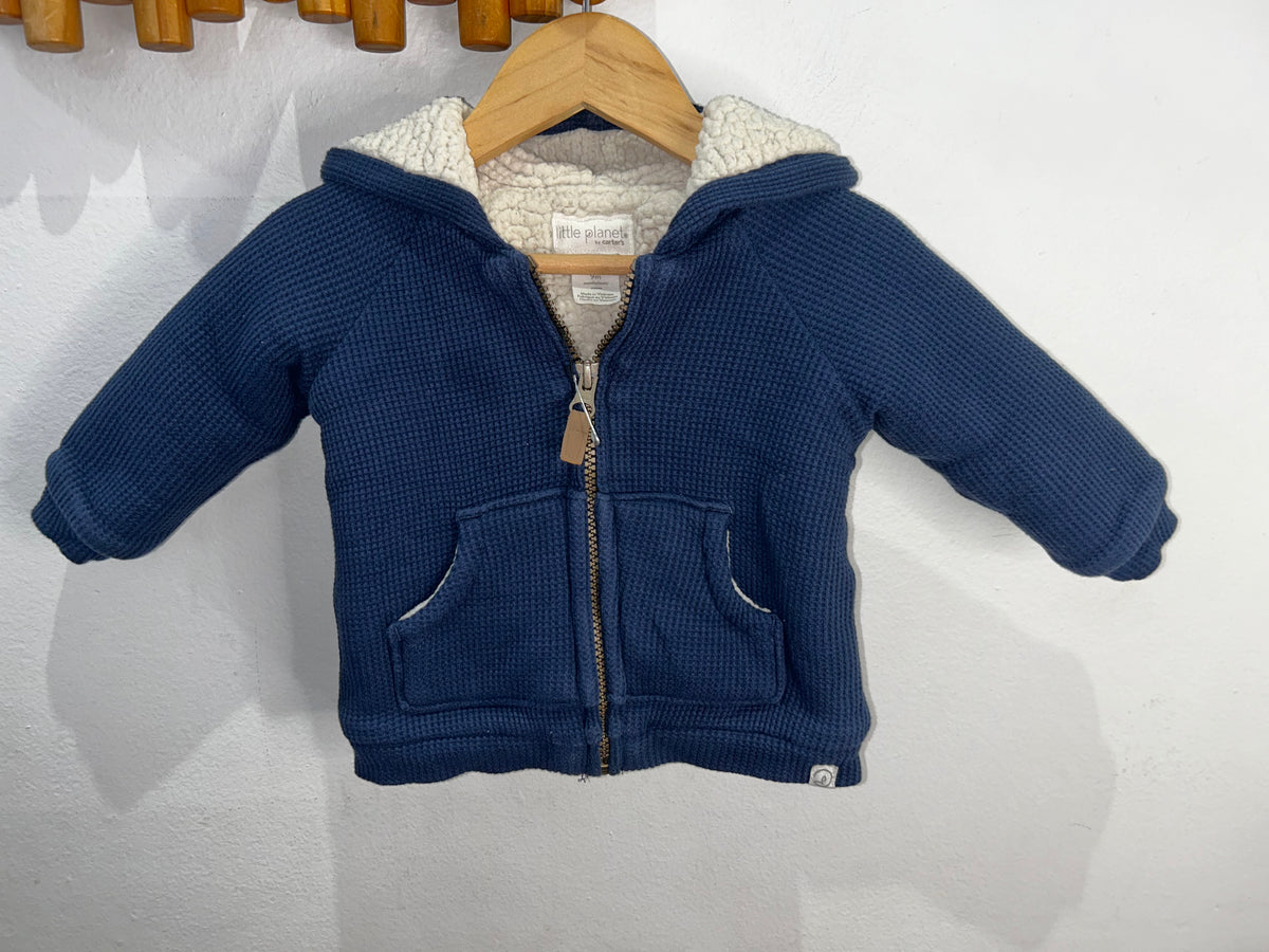 Furry blue sweatshirt 9m