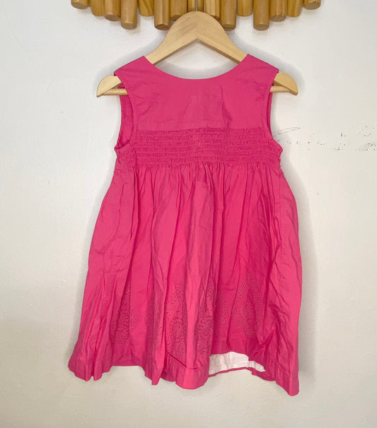 Hot pink eyelet dress 24m