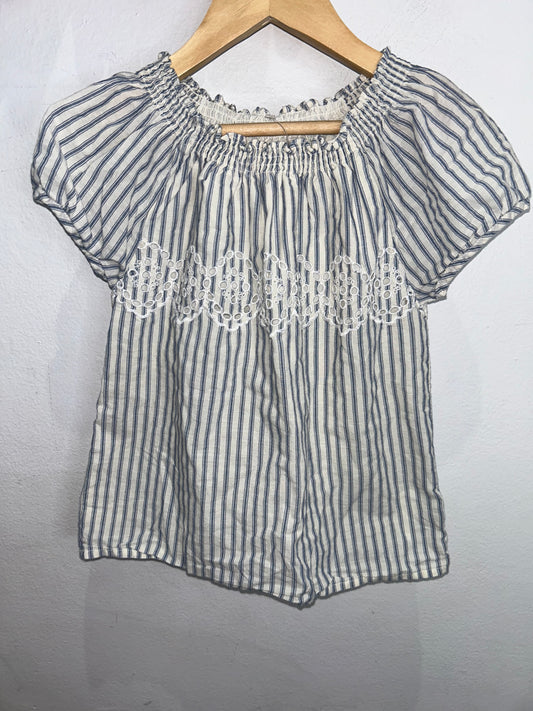 Blue vertical stripes blouse 4-5y