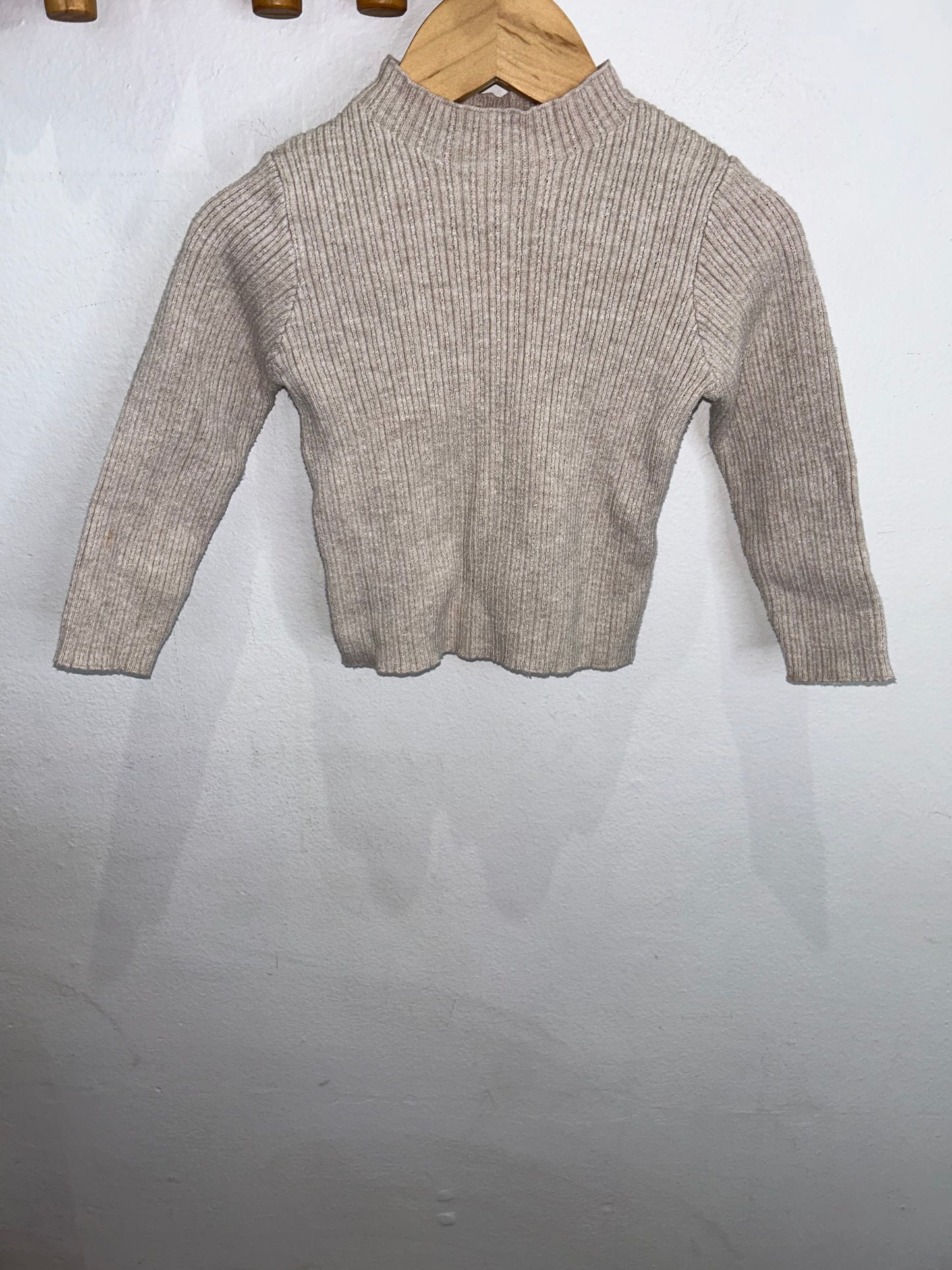 Beige ribbed mockneck 18-24m
