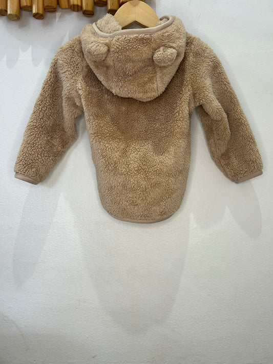 Furry teddy zip-up 9-12m