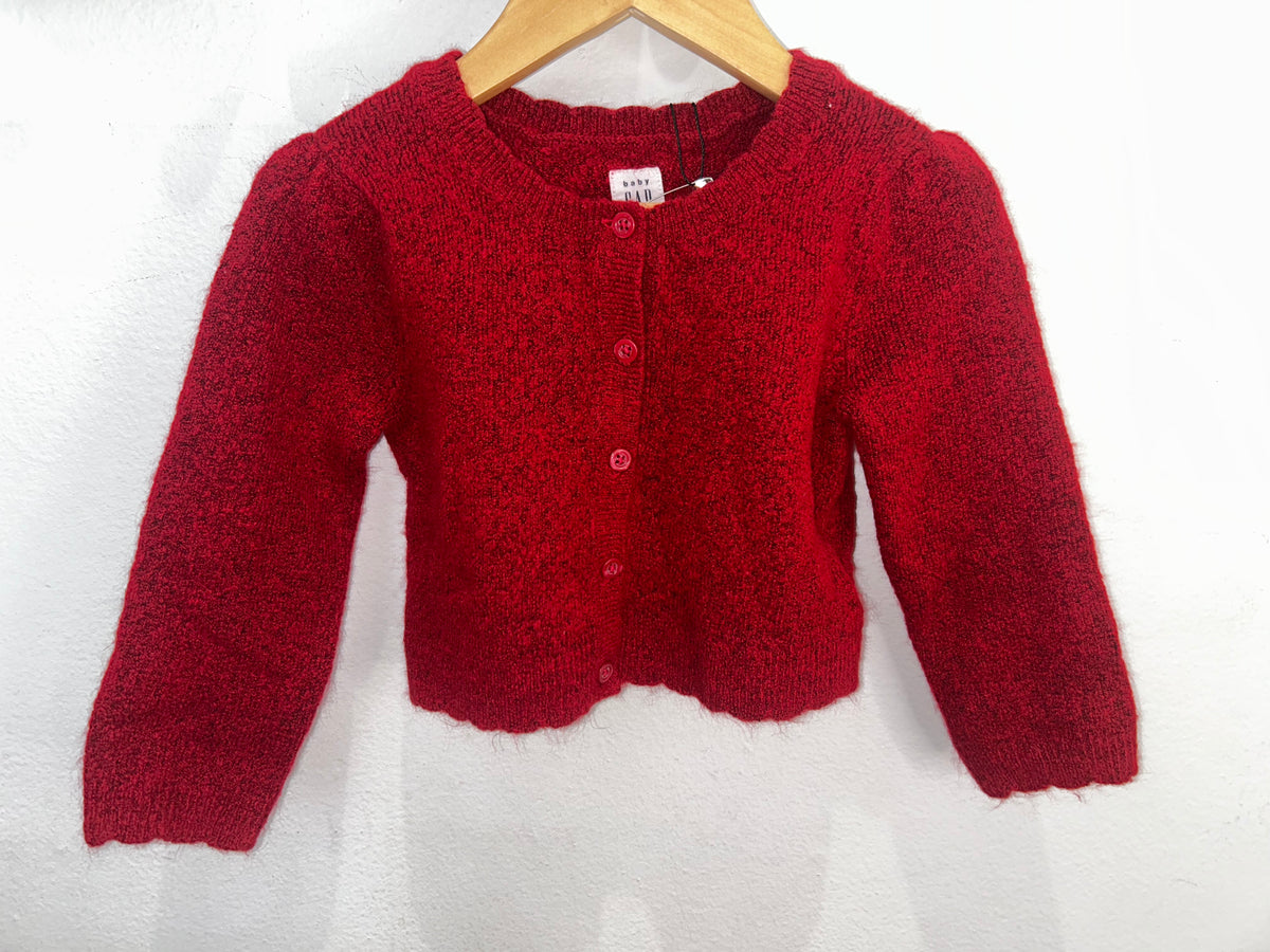Red melange cardigan 18-24m