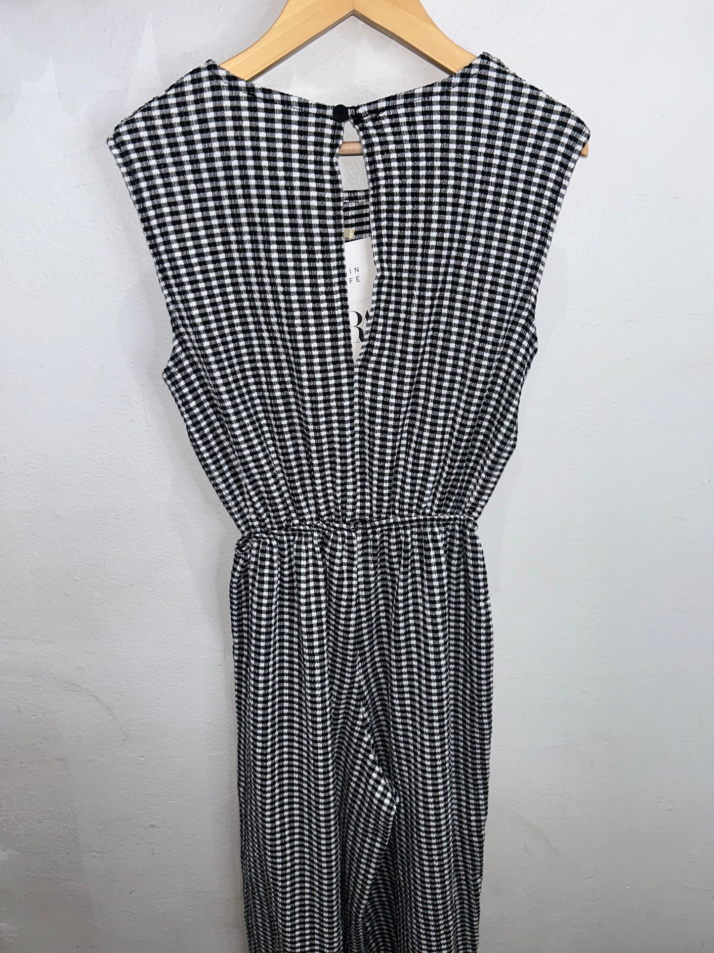 Gingham wide leg romper 11-12y NEW