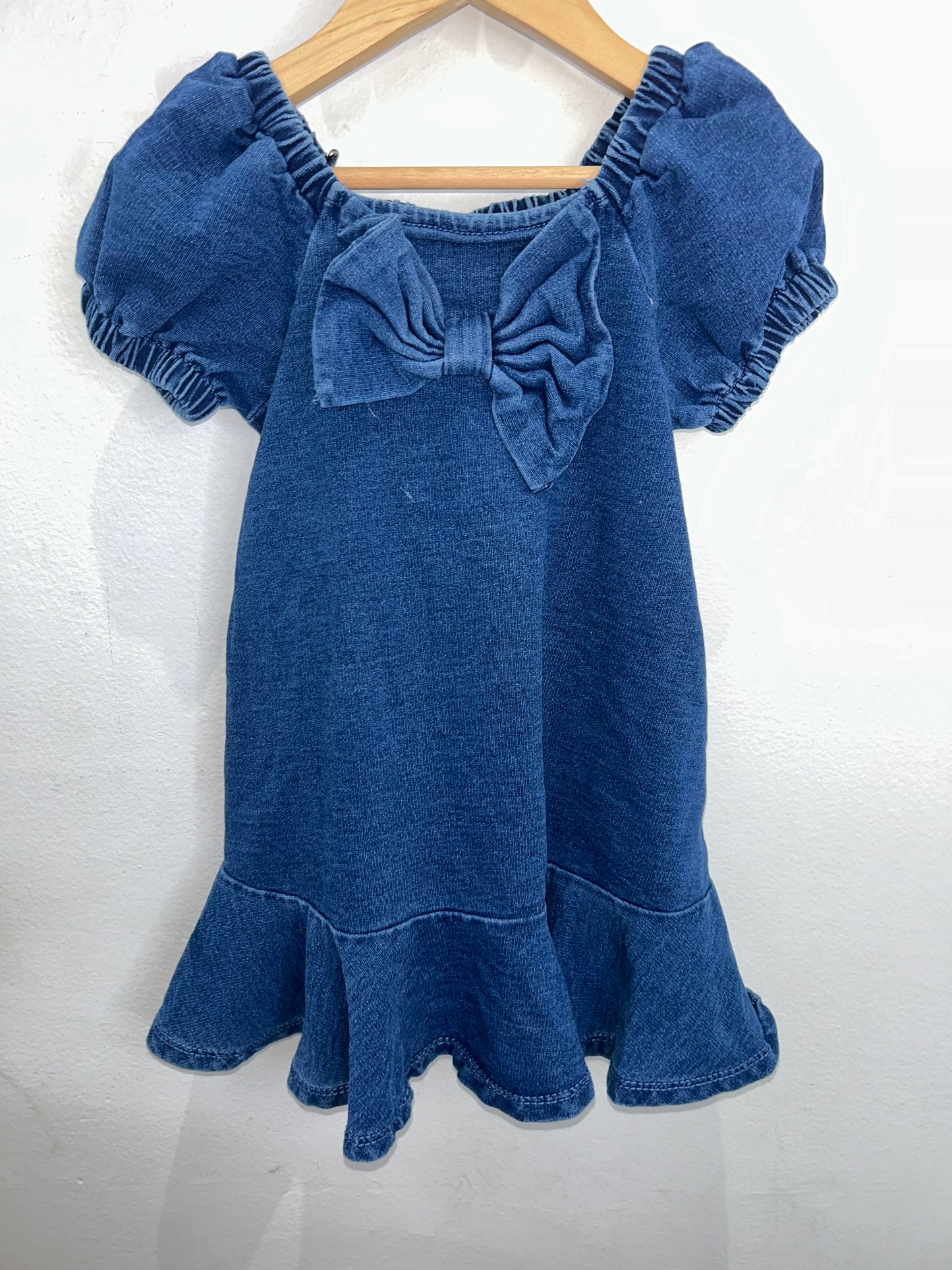 Denim square neck dress 3y